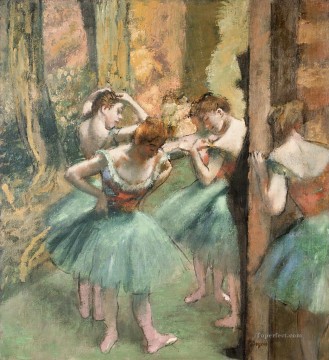 Bailarinas Rosa y Verde Edgar Degas Pinturas al óleo